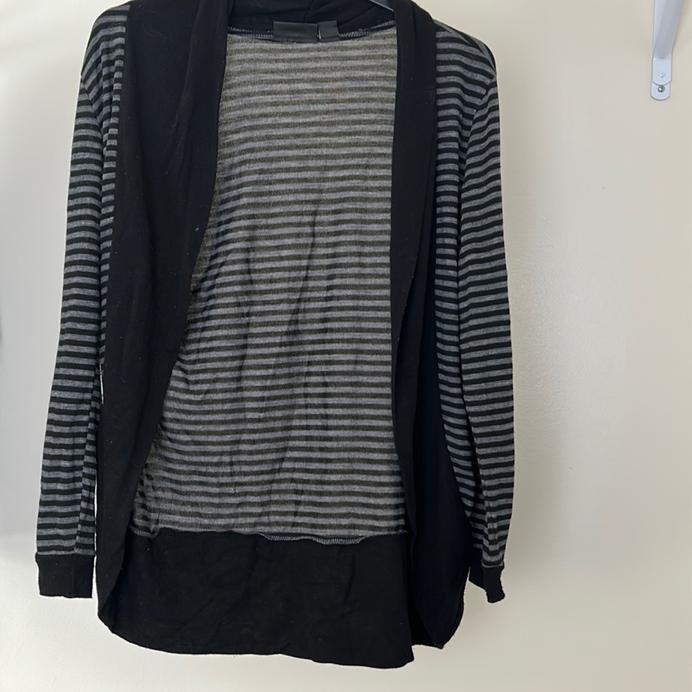 Gray and black striped sweater from metaphor - well loved by me